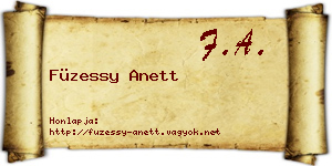 Füzessy Anett névjegykártya