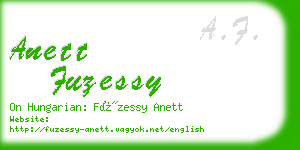 anett fuzessy business card